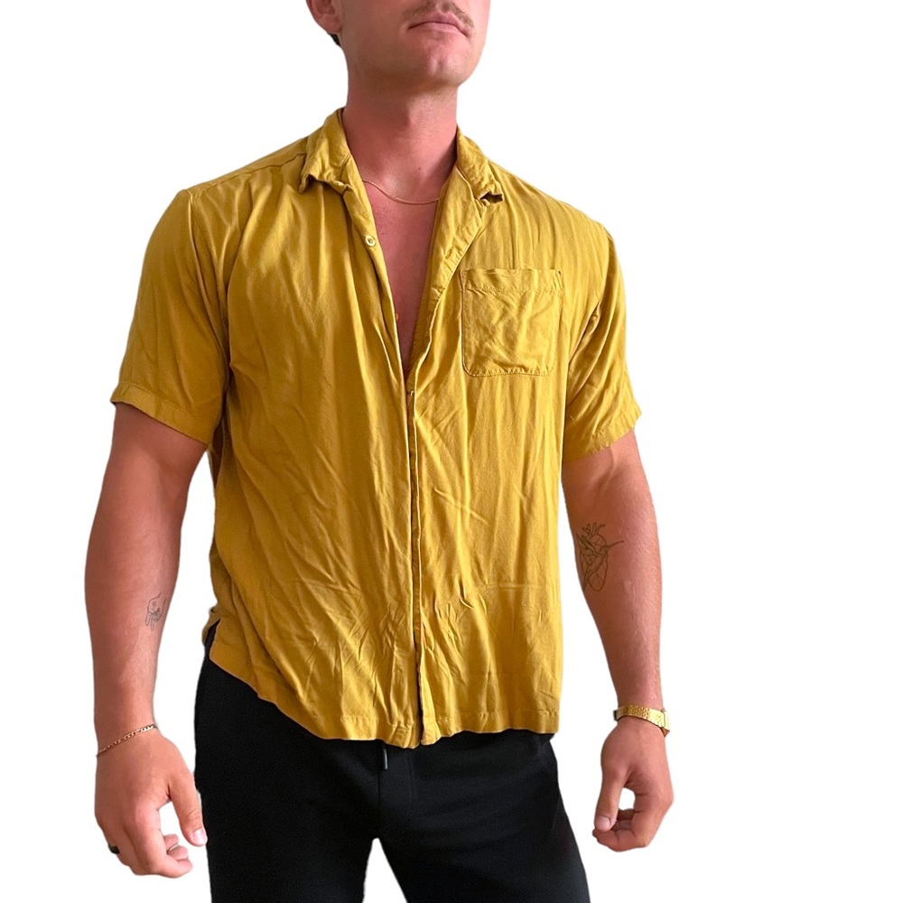 Dark Yellow Blousy Button Down - image 1